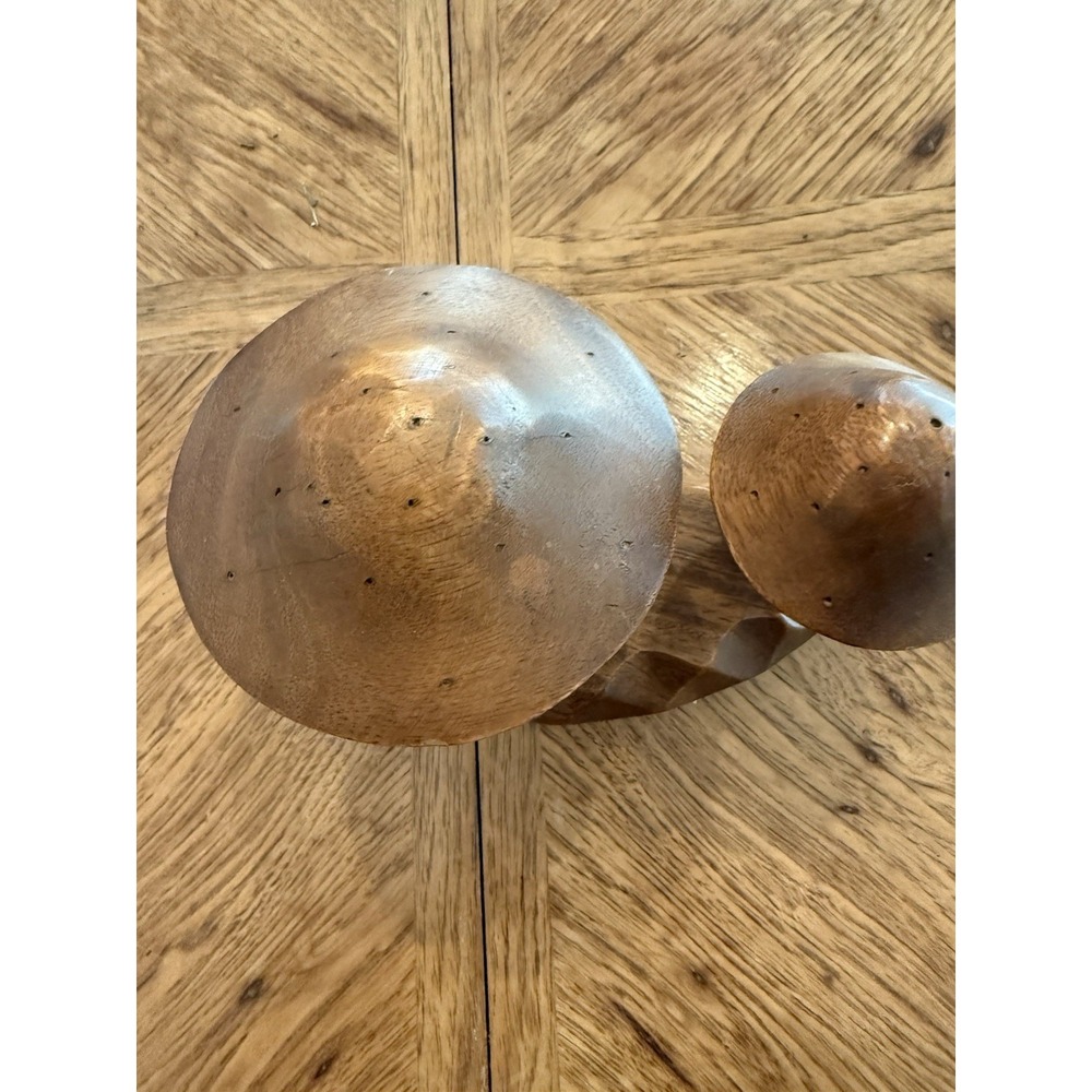 Vintage Mid Century Modern Monkey Pod Wood Mushroom Hors D'oeuvres Holder Decor - Picture 2 of 8